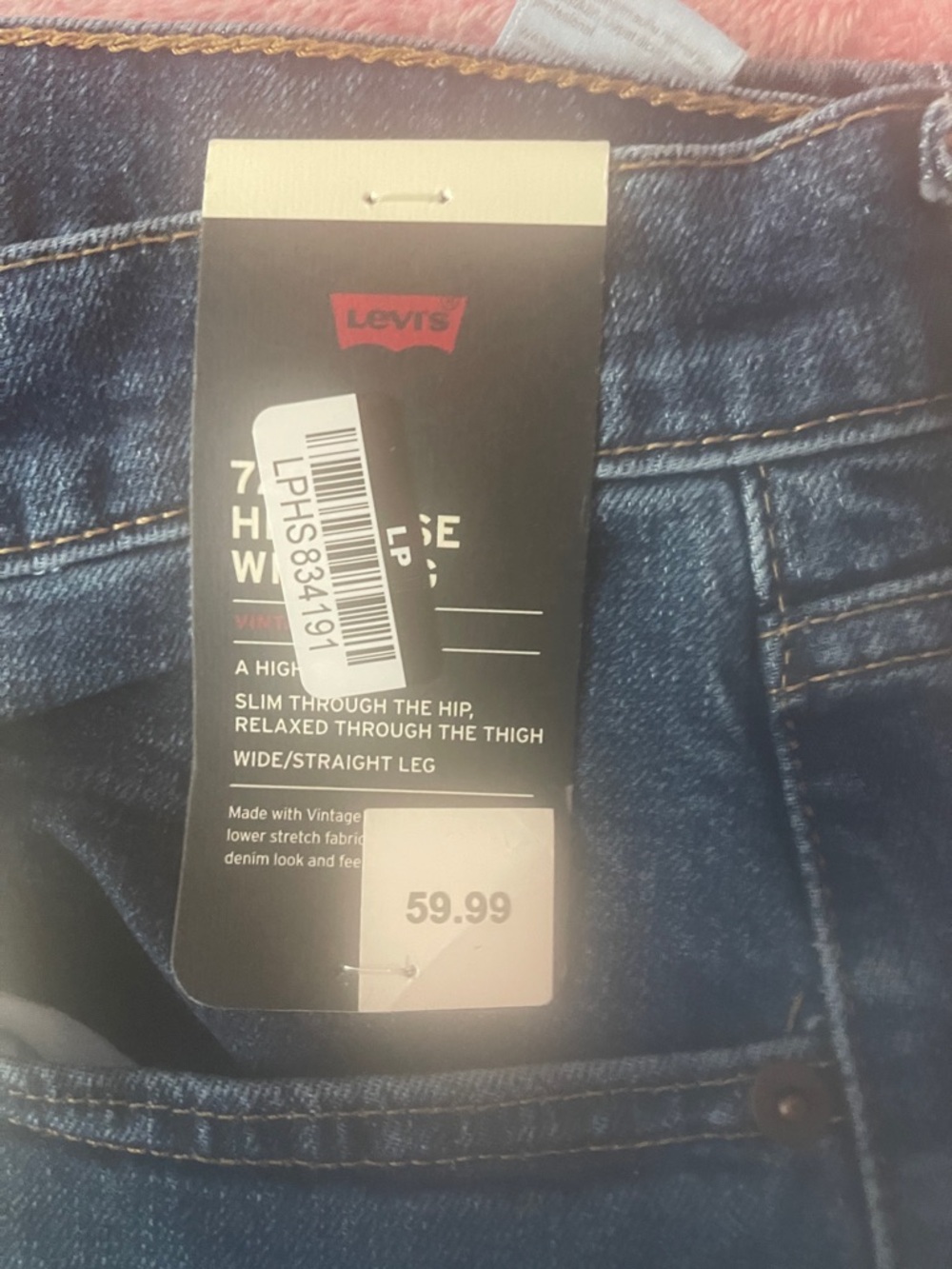Levi's High-Rise Wide Straight Jeans - Dark Blue 728s